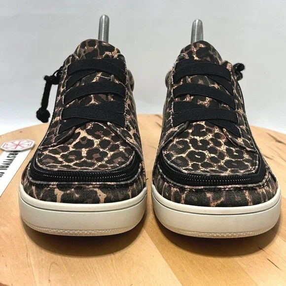 Billy Footwear Women's Billy Gore Low Top Leopard Print Zip-On Sneakers - 9M - Picture 3 of 11